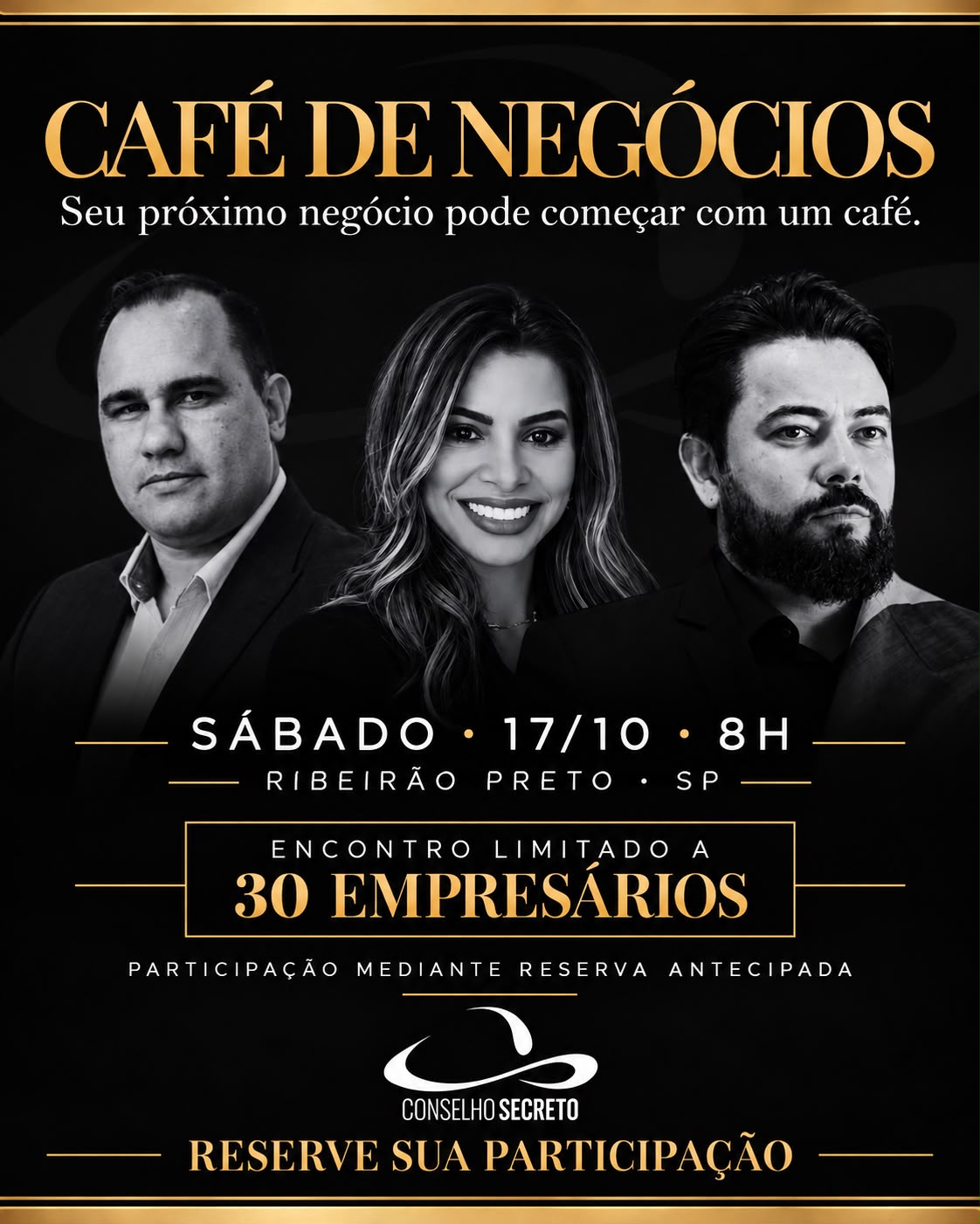 Café de Negócios: Sábado, 17 de outubro às 08:00, Espaço +